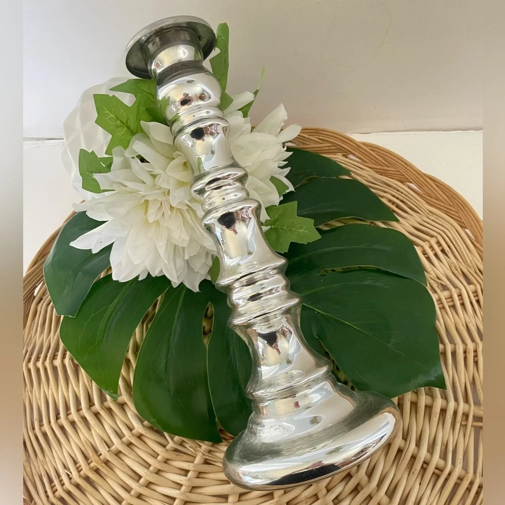 Vintage Candle holder collection Skimmer by IKEA Glass colored by silver color